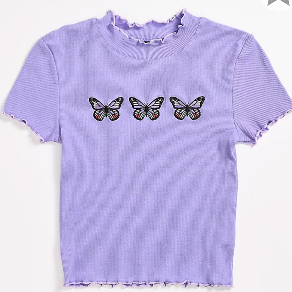 Purple butterfly top